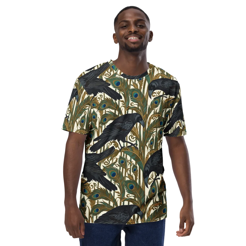 Raven Peacock Almanac on Men's Crew Neck T-Shirt — Front