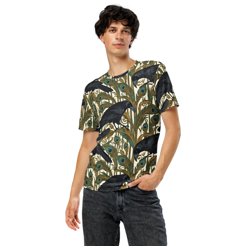 Raven Peacock Almanac on Men's Crew Neck T-Shirt — Front