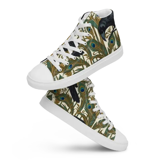 Raven Peacock Almanac on a Women's High Top Canvas Shoes