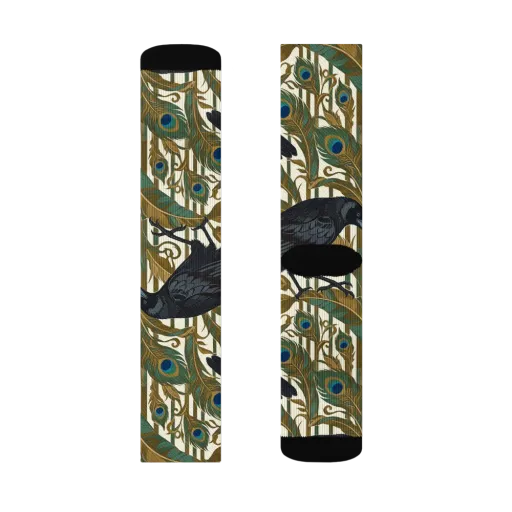 Raven Peacock Almanac on a Socks