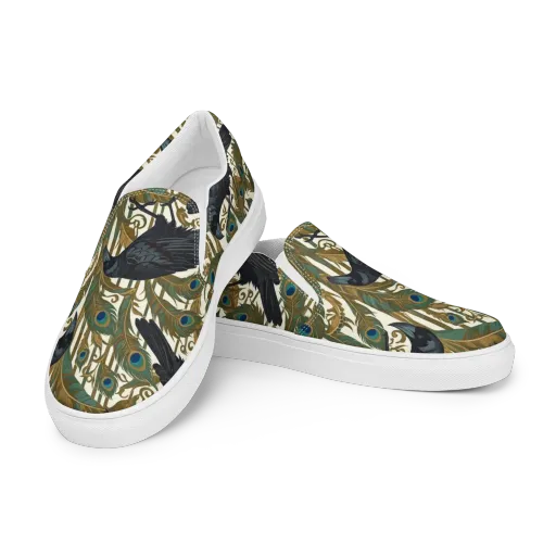 Raven Peacock Almanac on a Women's Slip-On Canvas Shoes