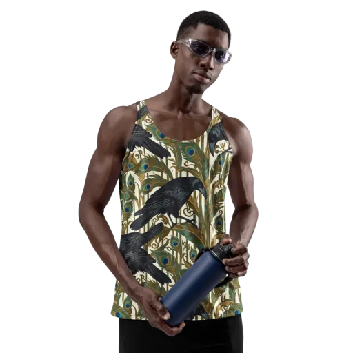 Raven Peacock Almanac on a Men's Tank Top