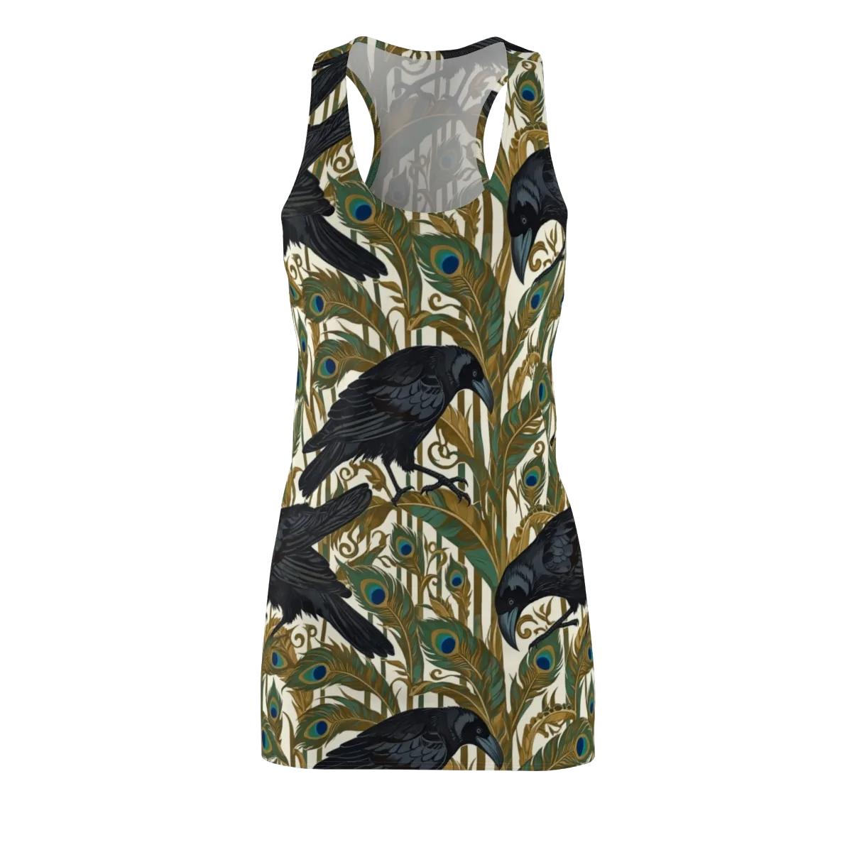 Raven Peacock Almanac on Racerback Dress — Front