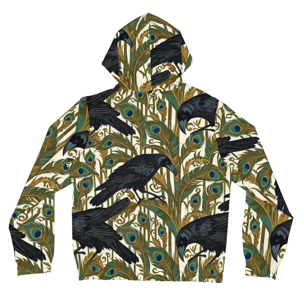 Raven Peacock Almanac on Women's Full-Zip Hoodie — Back