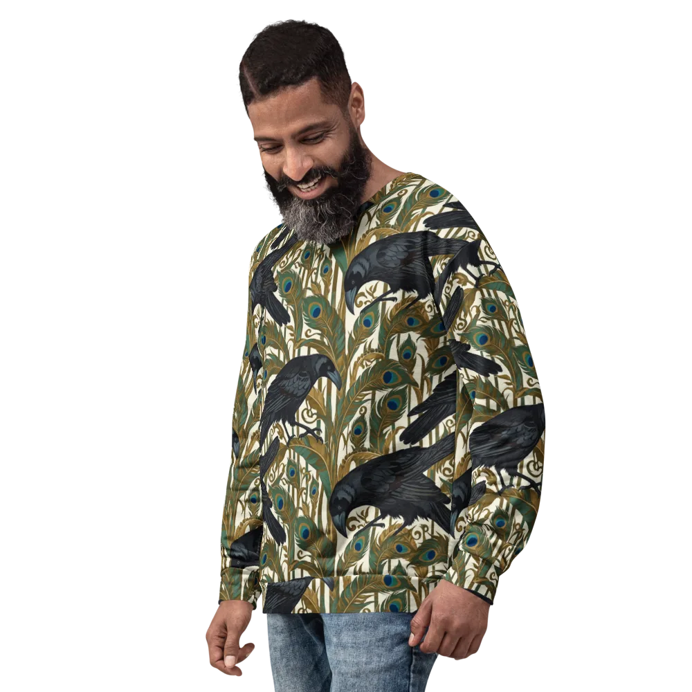 Raven Peacock Almanac on Sweatshirt — Left Front