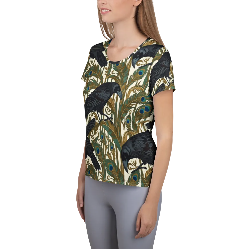 Raven Peacock Almanac on Women's Athletic T-Shirt — Left