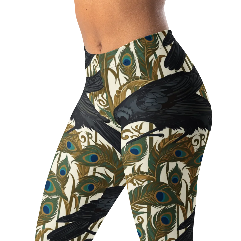 Raven Peacock Almanac on Leggings — Left Front