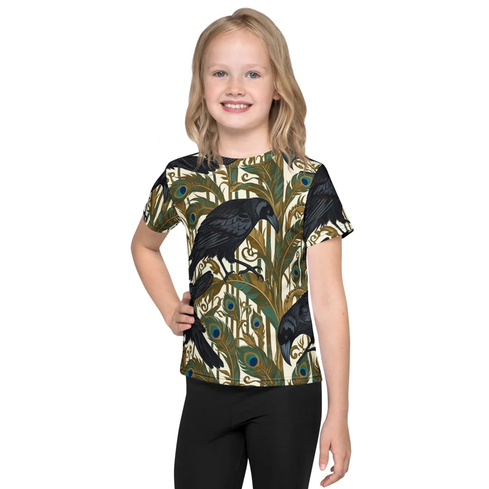 Raven Peacock Almanac on Kids Crew Neck T-Shirt — Front