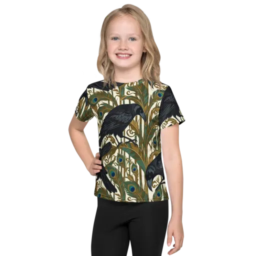 Raven Peacock Almanac on a Kids Crew Neck T-Shirt