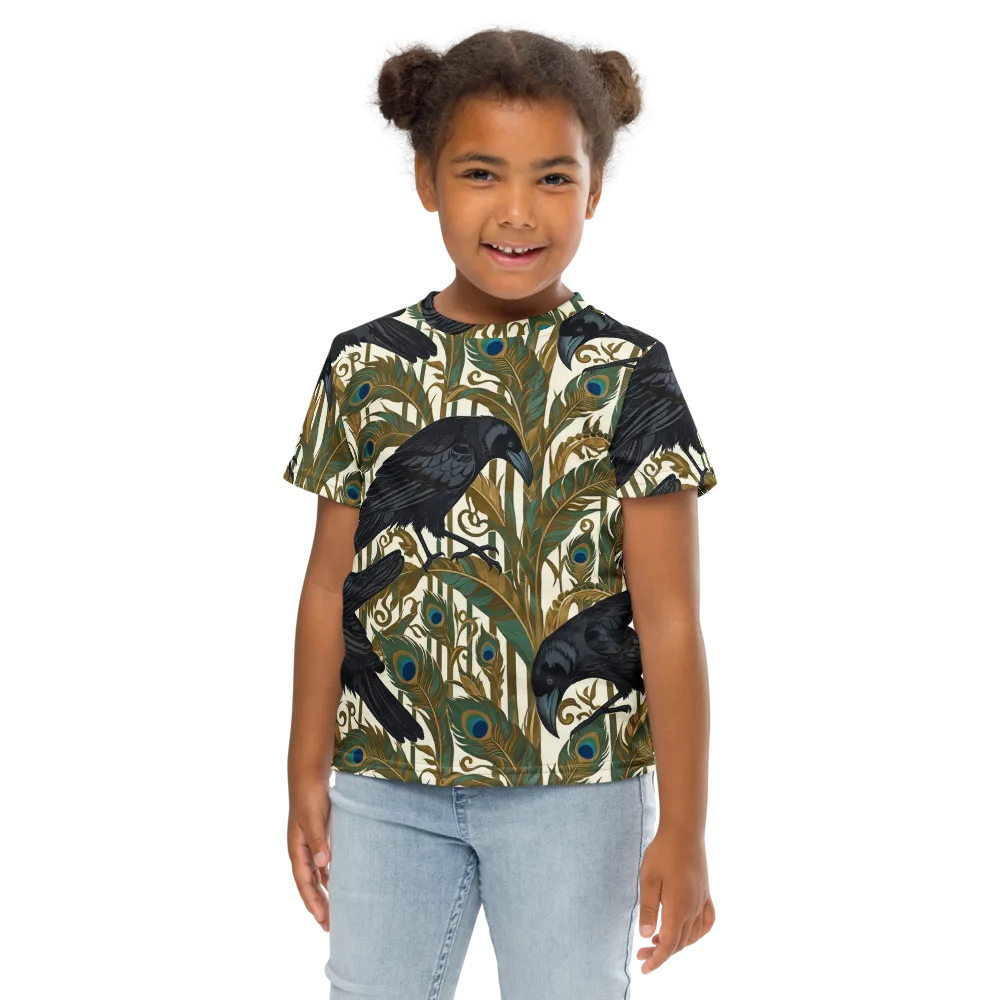 Raven Peacock Almanac on Kids Crew Neck T-Shirt — Front