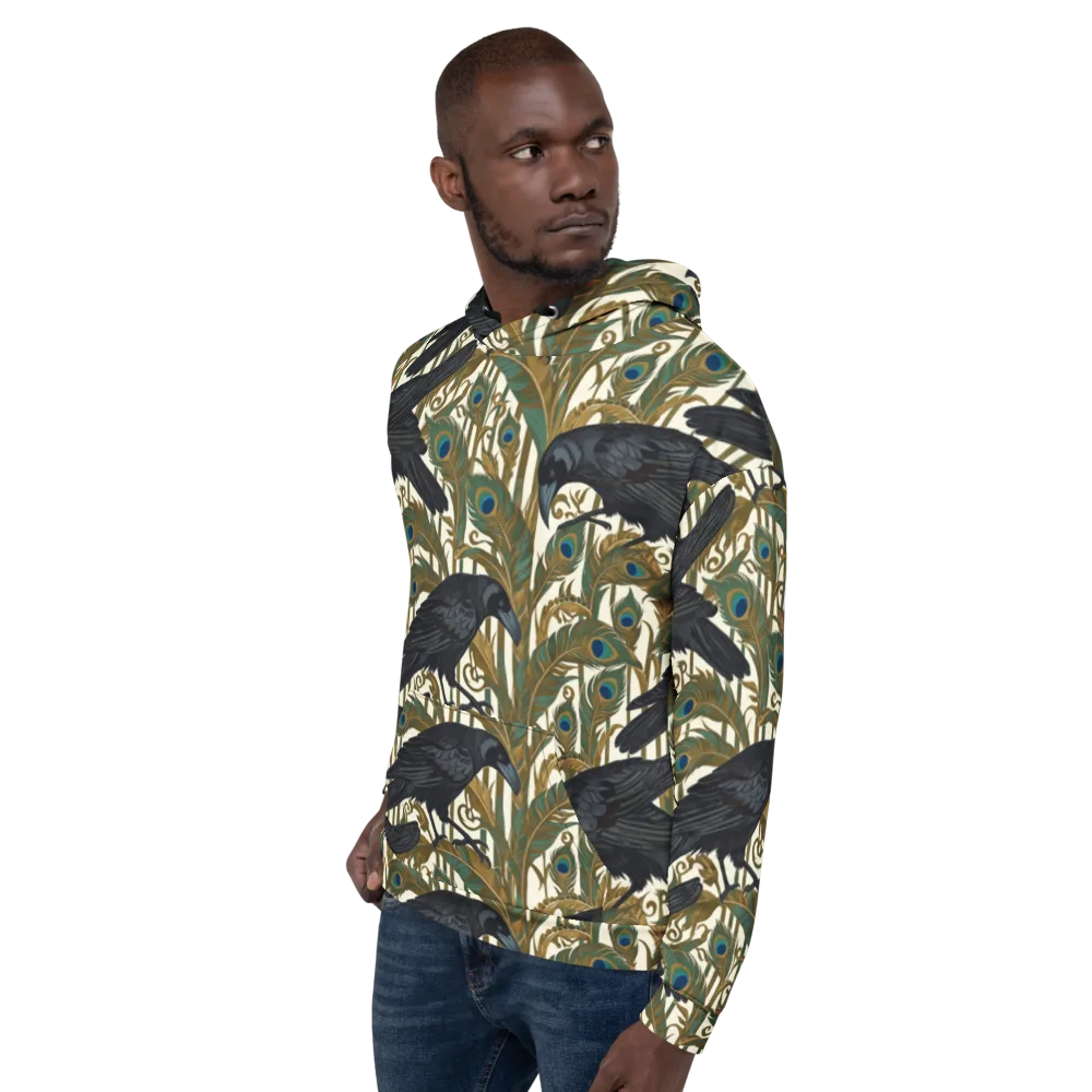 Raven Peacock Almanac on Hoodie — Left