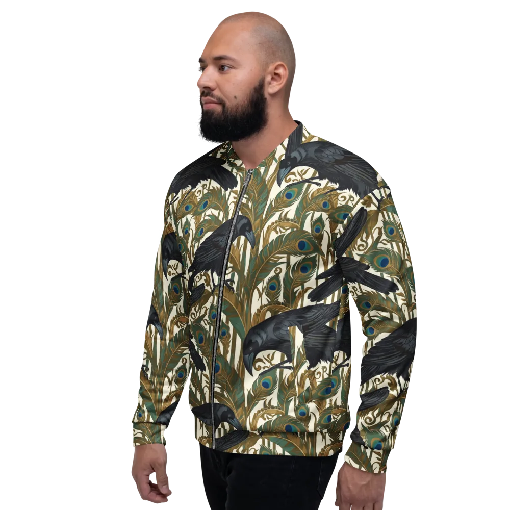 Raven Peacock Almanac on Bomber Jacket — Left