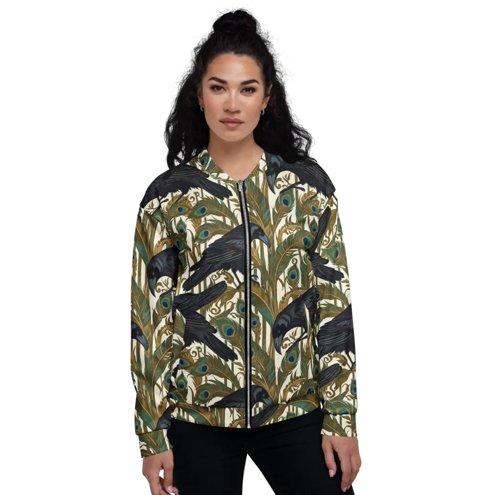 Raven Peacock Almanac on Bomber Jacket — Front