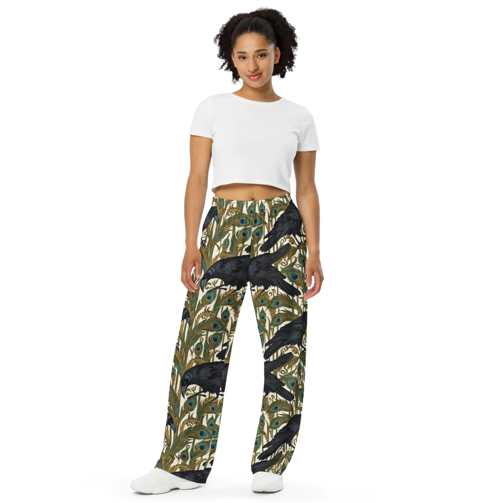 Raven Peacock Almanac on Wide-Leg Pants — Front