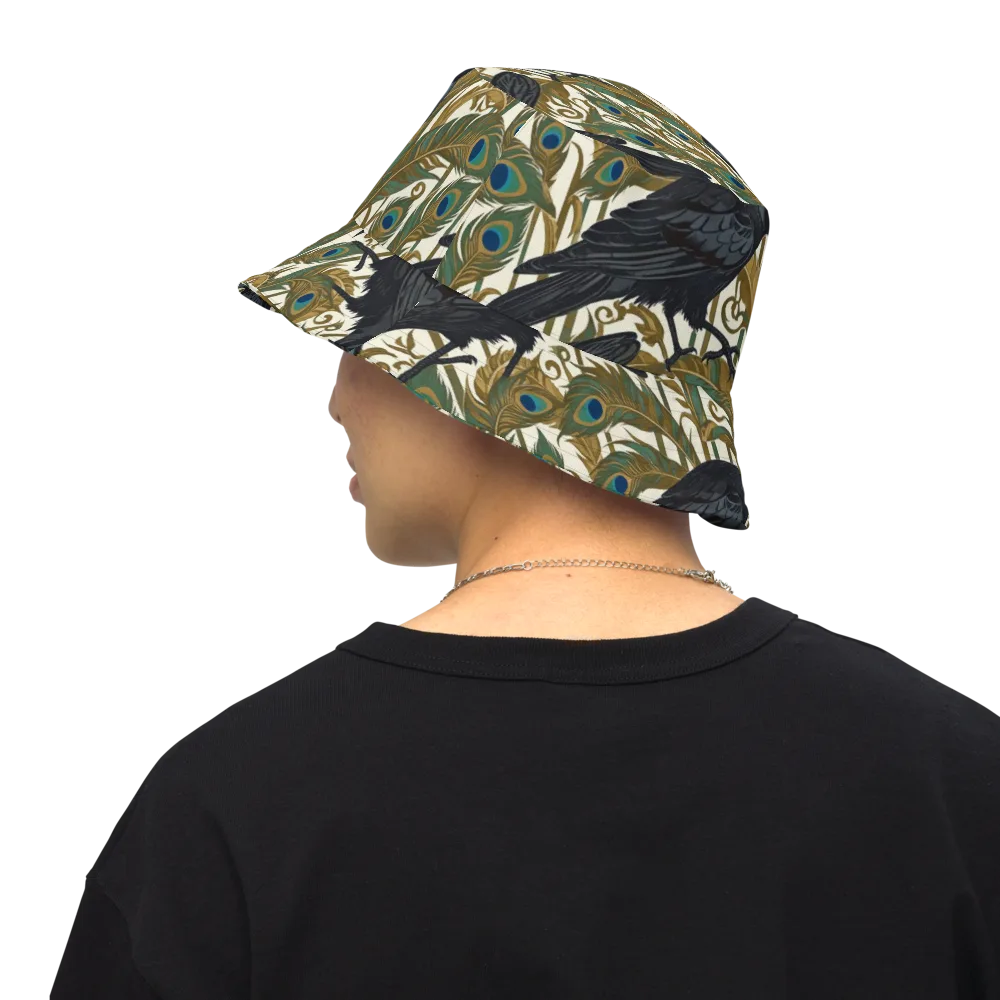 Raven Peacock Almanac on Reversible Bucket Hat — Back Inside