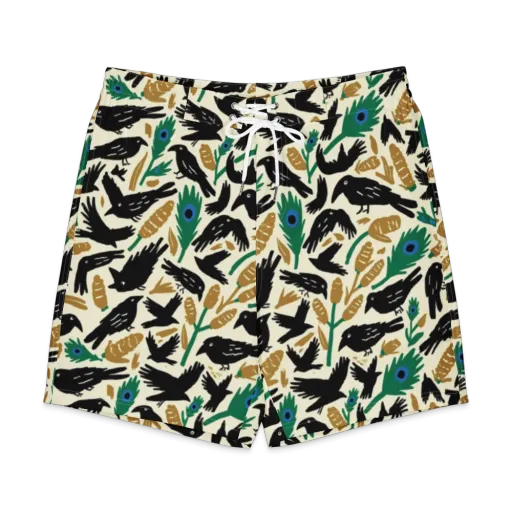 Murder of Crows on a Men's Board Shorts