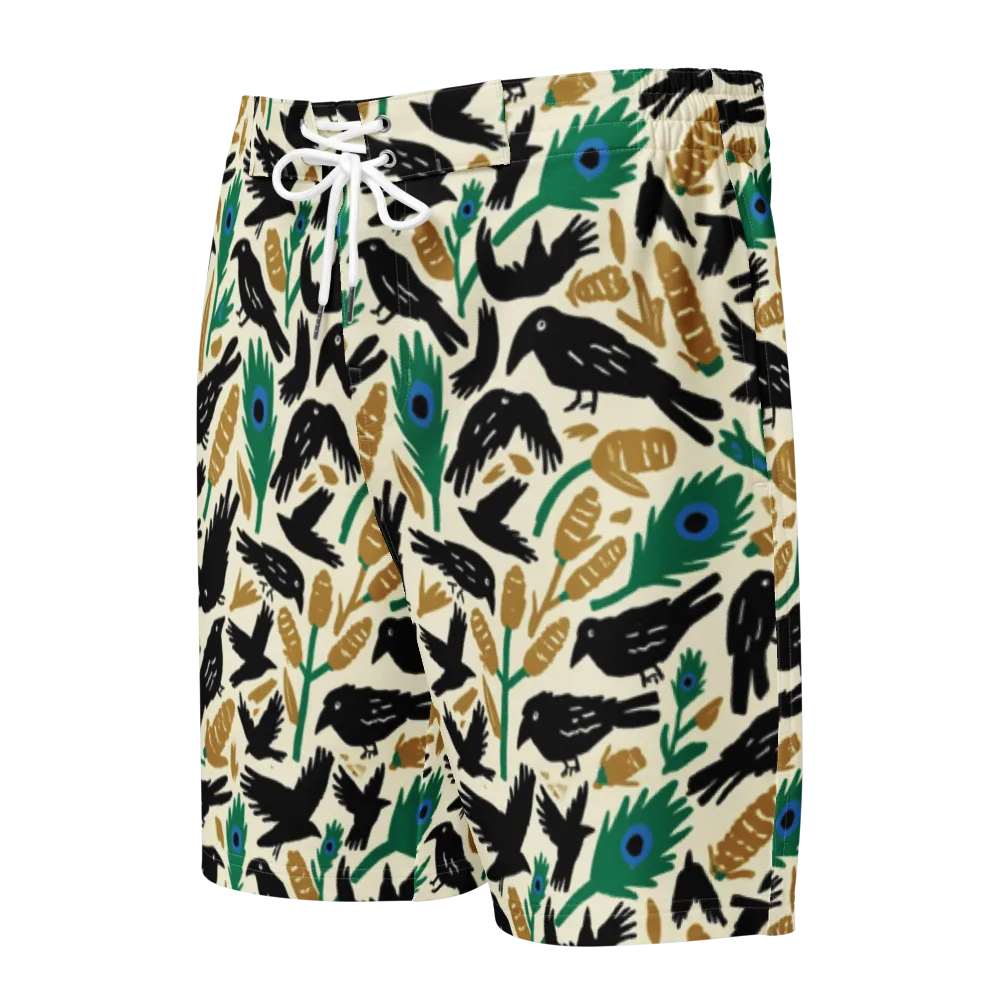 Murder of Crows on Men's Board Shorts — Front