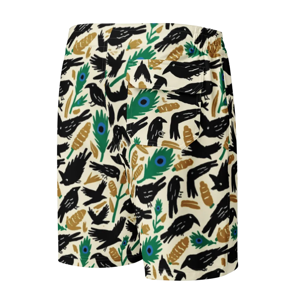 Murder of Crows on Men's Board Shorts — Back