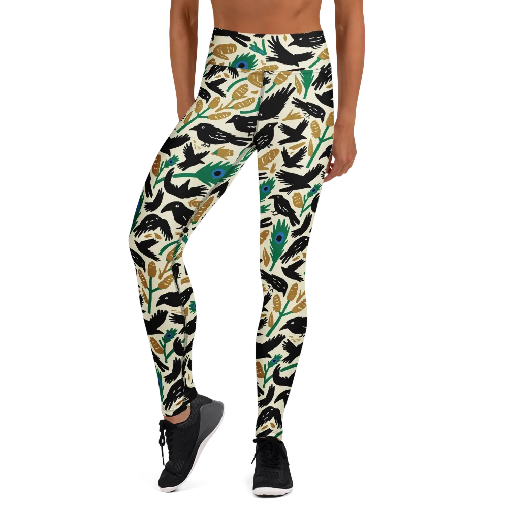 Murder of Crows on Yoga Leggings — Front