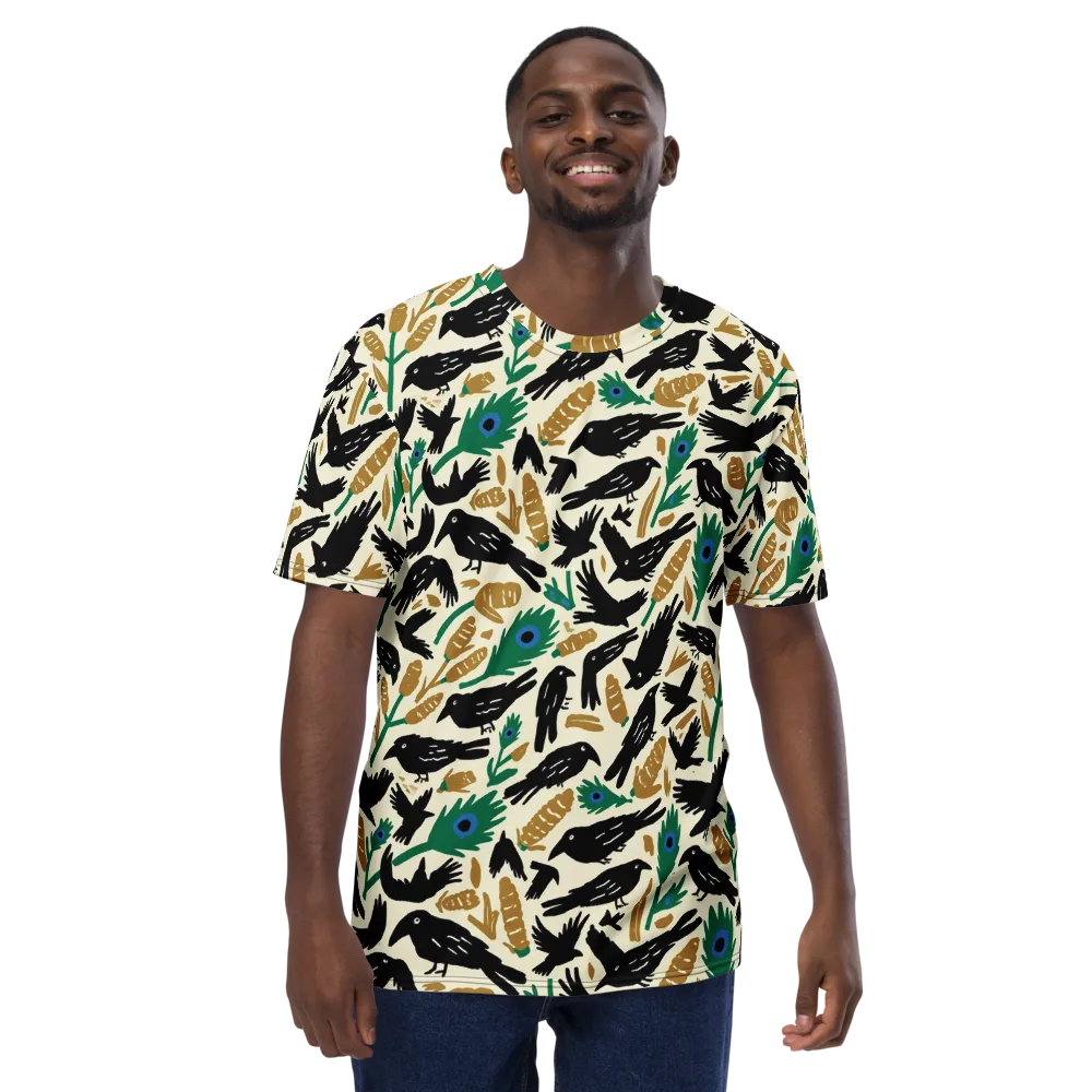 Murder of Crows on Men's Crew Neck T-Shirt — Front