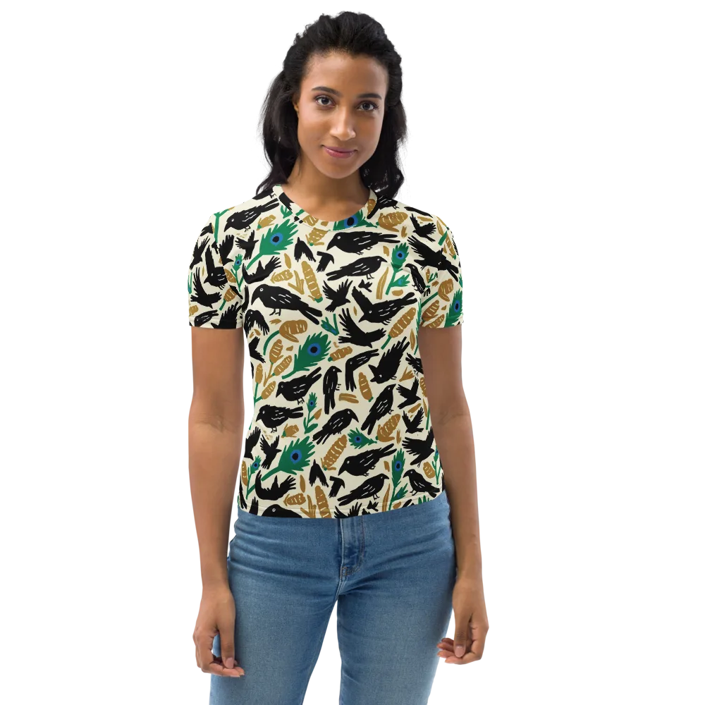 Murder of Crows on Women's Crew Neck T-Shirt — Front