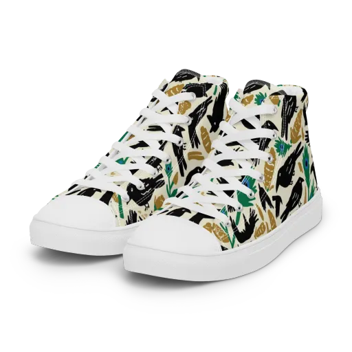 Murder of Crows on a Women's High Top Canvas Shoes