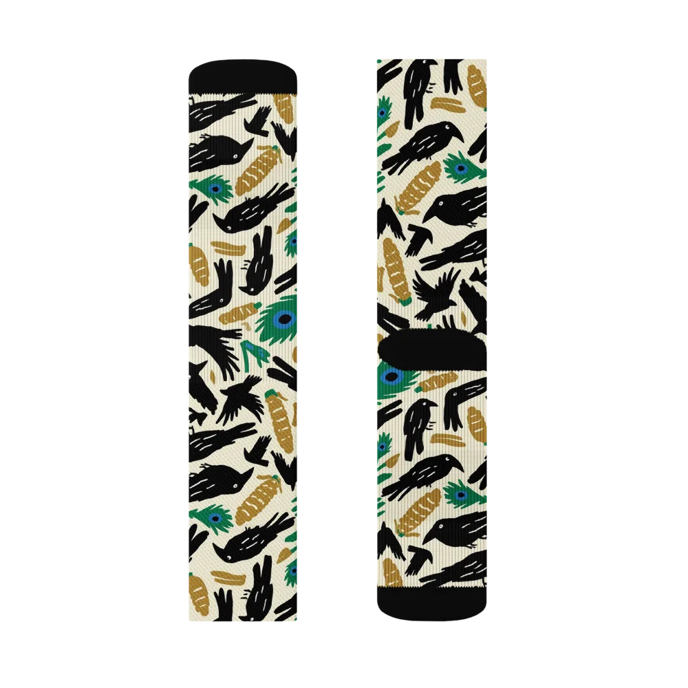 Murder of Crows on Socks — Right Sock