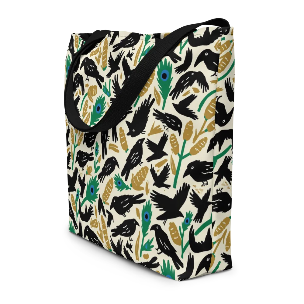 Murder of Crows on Large Tote Bag W/ Pocket — Front