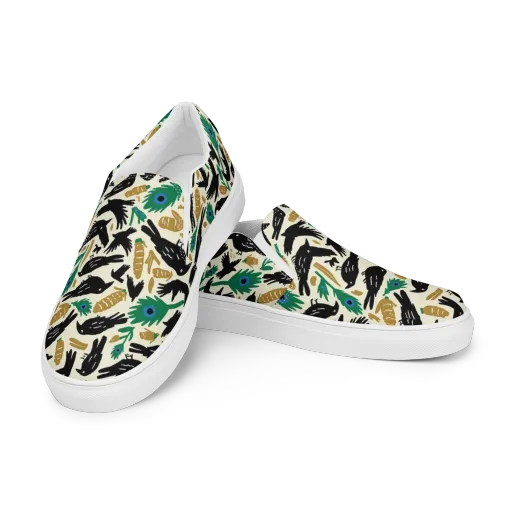 Murder of Crows on a Women's Slip-On Canvas Shoes