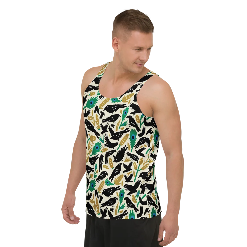 Murder of Crows on Men's Tank Top — Left Front