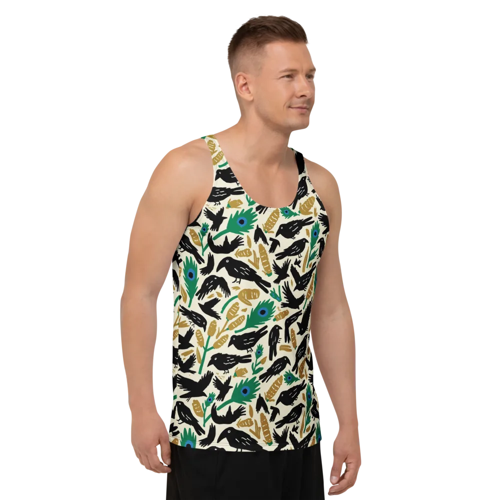 Murder of Crows on Men's Tank Top — Right Front