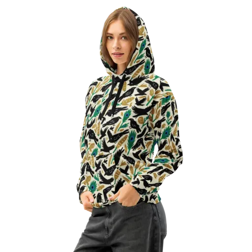 Murder of Crows on a Cotton Hoodie