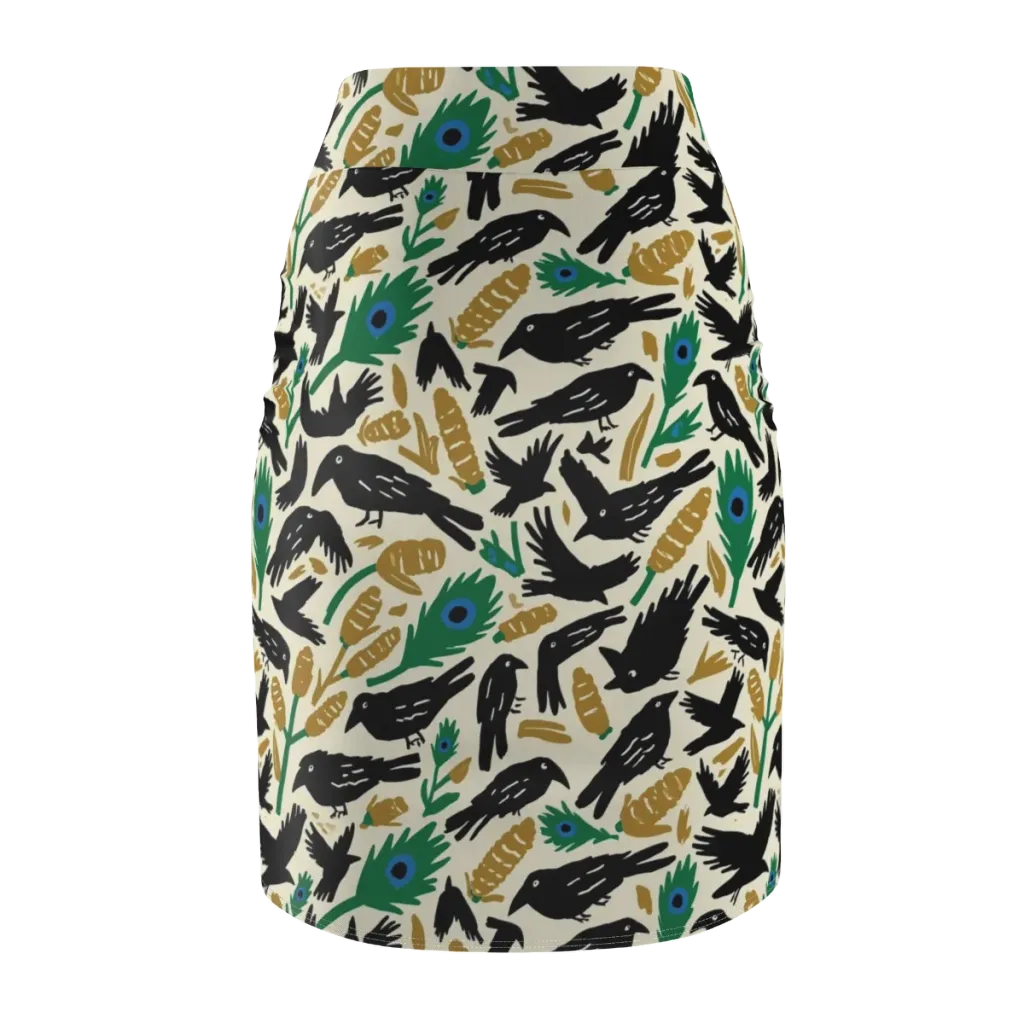 Murder of Crows on Pencil Skirt — Back