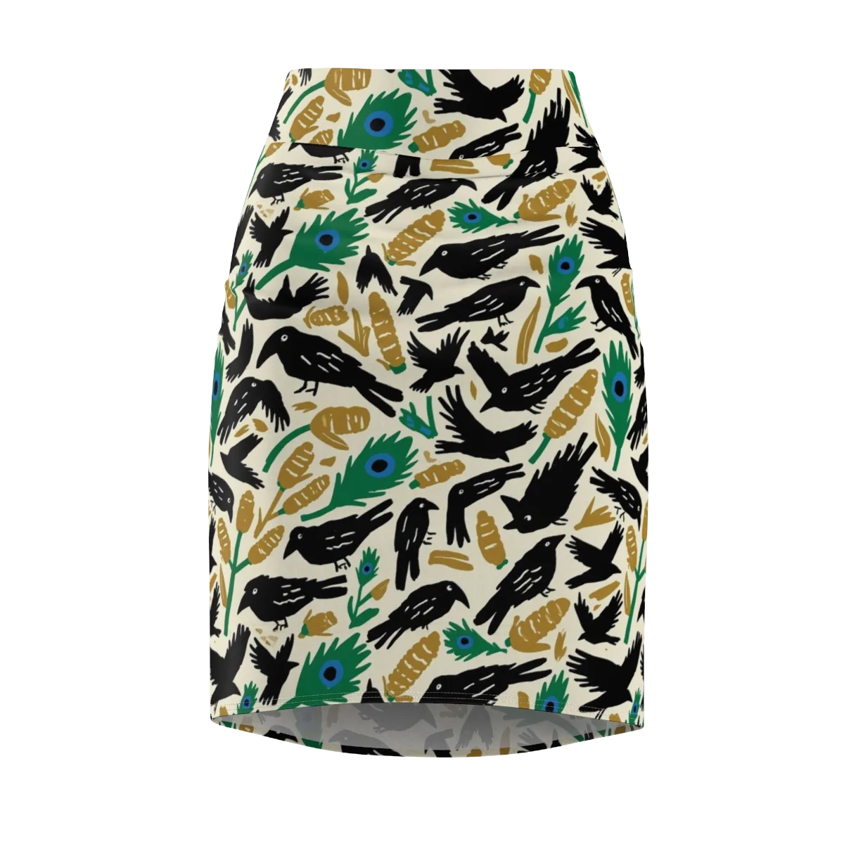Murder of Crows on Pencil Skirt — Front