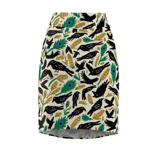 Murder of Crows on a Pencil Skirt