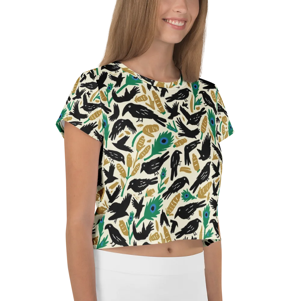 Murder of Crows on Crop Tee — Right