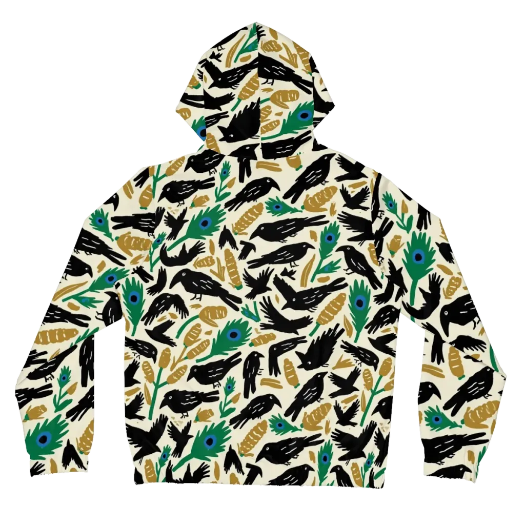 Murder of Crows on Women's Full-Zip Hoodie — Back