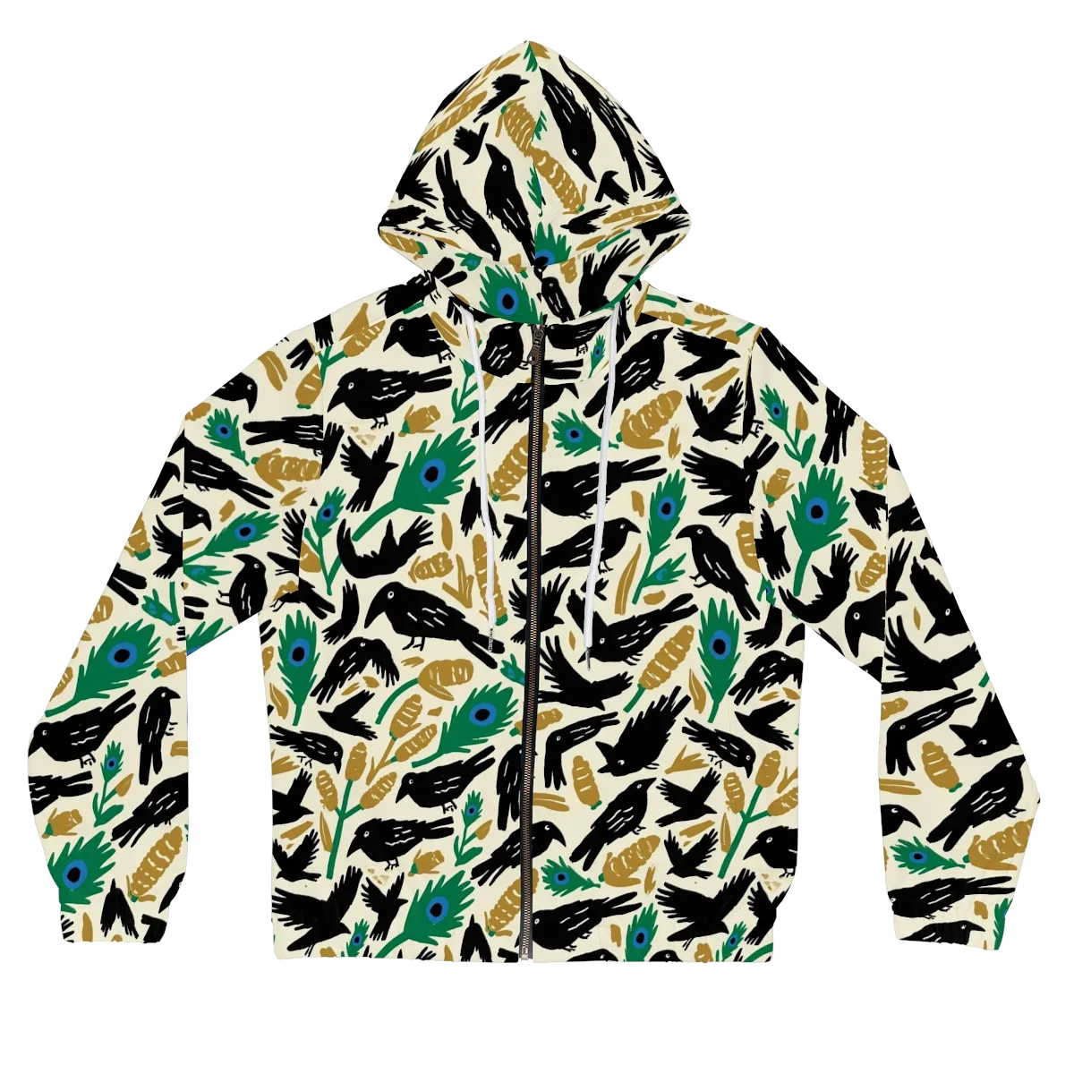 Murder of Crows on Women's Full-Zip Hoodie — Front
