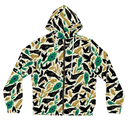 Murder of Crows on a Women's Full-Zip Hoodie