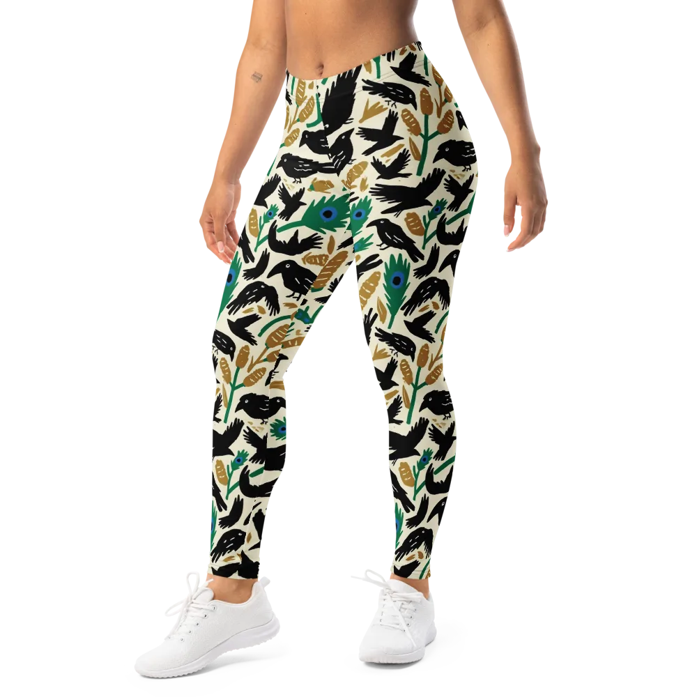 Murder of Crows on Leggings — Left Front
