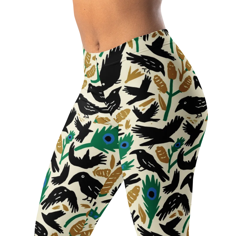 Murder of Crows on Leggings — Left Front