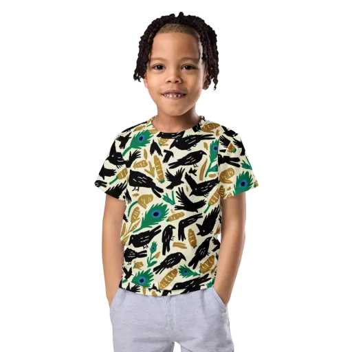 Murder of Crows on a Kids Crew Neck T-Shirt