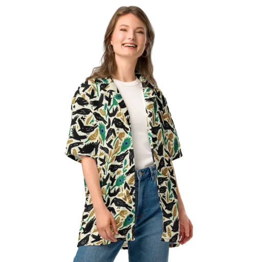 Murder of Crows on a Button Shirt