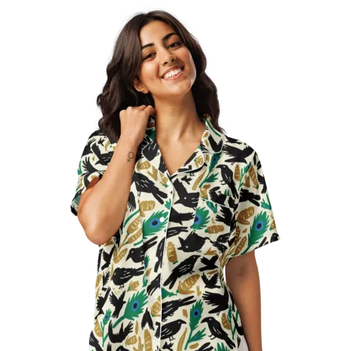 Murder of Crows on a Women's Short Sleeve Pajama Top