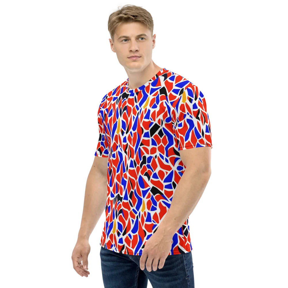 Primary Fracture on Men's Crew Neck T-Shirt — Left