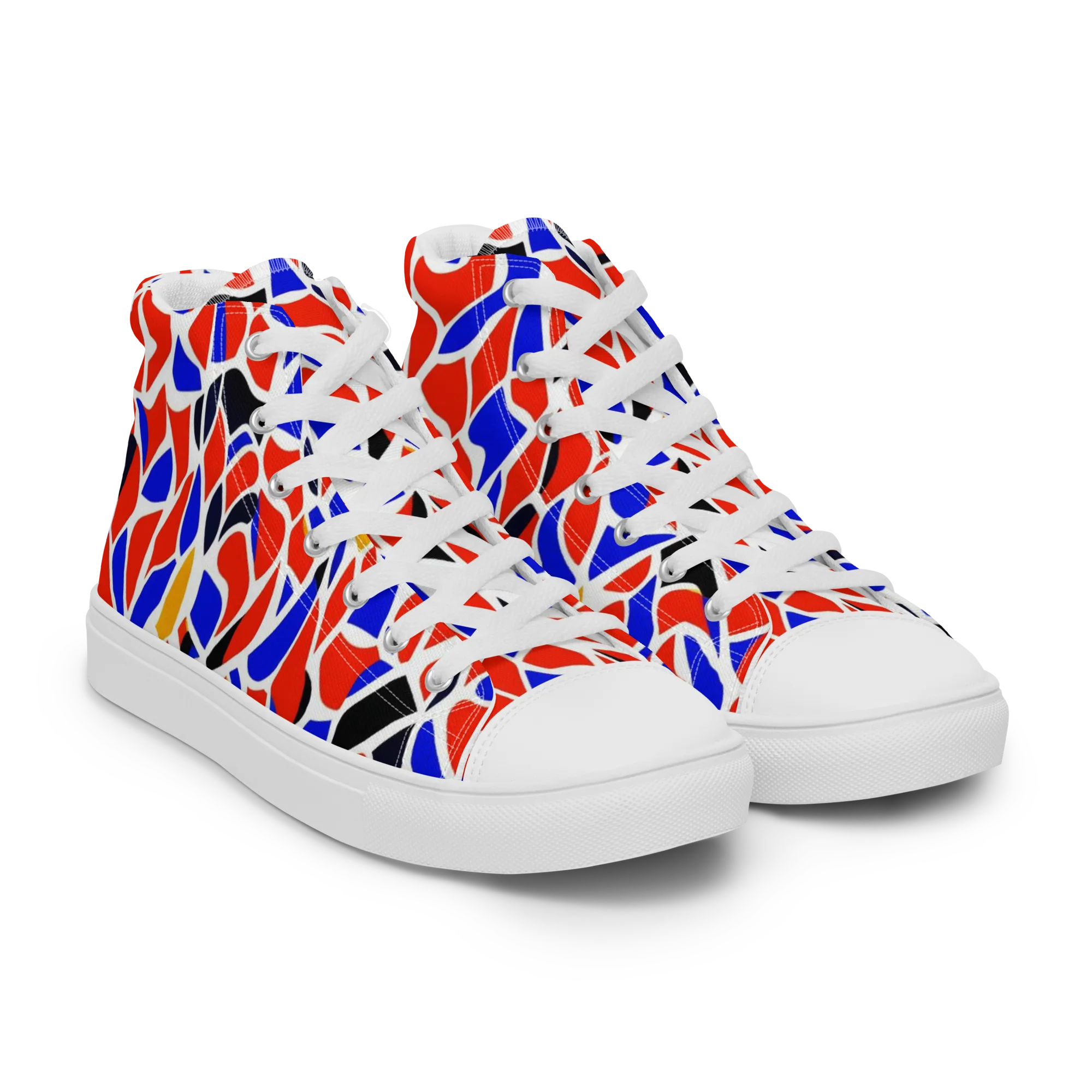 Primary Fracture on Men's High Top Canvas Shoes — Right Front