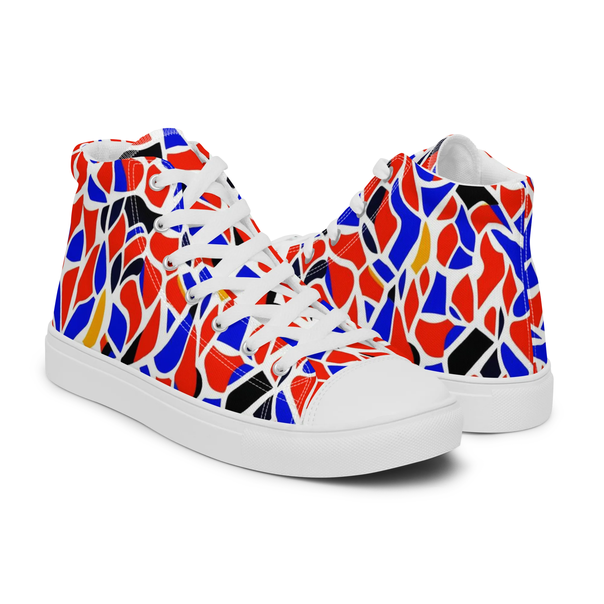Primary Fracture on Men's High Top Canvas Shoes — Right