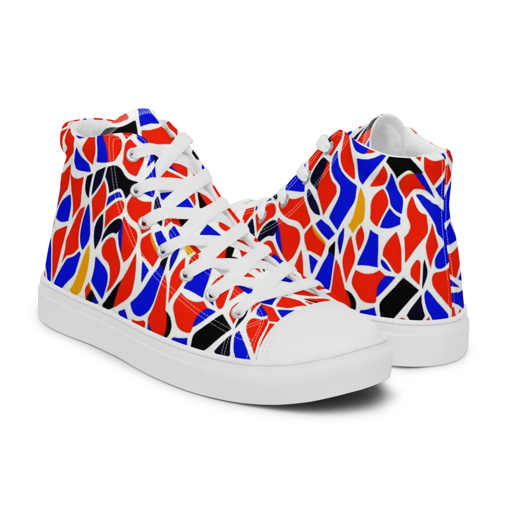 Primary Fracture on Men's High Top Canvas Shoes — Right