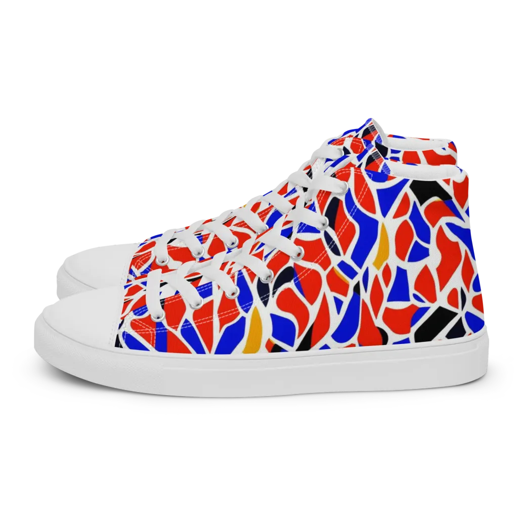 Primary Fracture on Women's High Top Canvas Shoes — Left