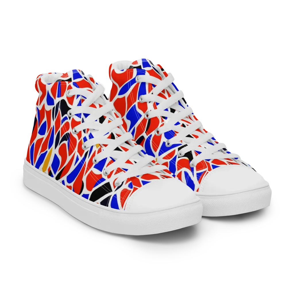 Primary Fracture on Women's High Top Canvas Shoes — Right Front